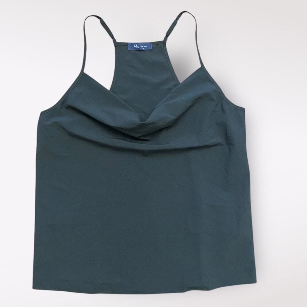 KLD Cowl Neck Adjustable Top Womens Size Medium Gray‎ Casual Basic